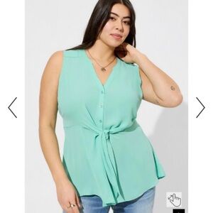 Torrid Peplum Georgette Button Front Blouse